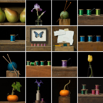 A mosaic of artwork by Sydney Sparrow, a senior at NH Institute of Art.