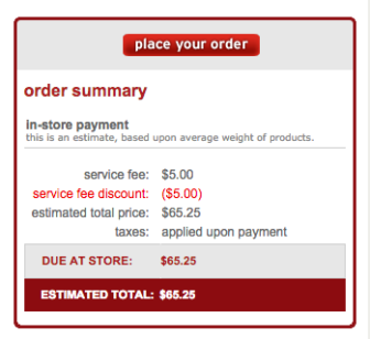 My original online receipt.