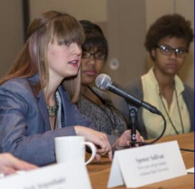 West High School junior Mariel Morel, center, participating in the national AP planning process.