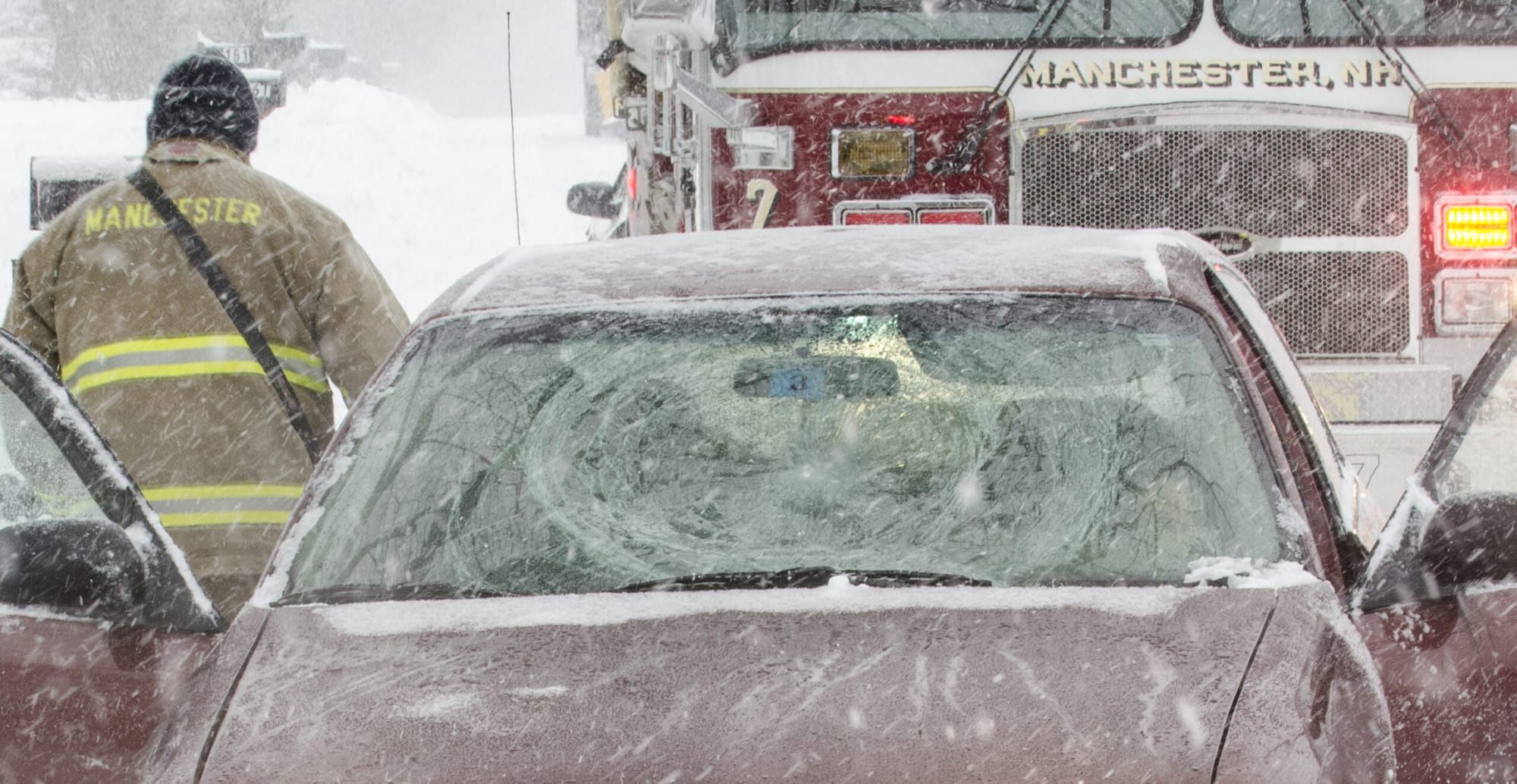 Man shoveling hit on Huse Road when car skids on ice