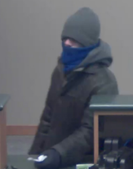 Bank surveillance photo of bank robber.