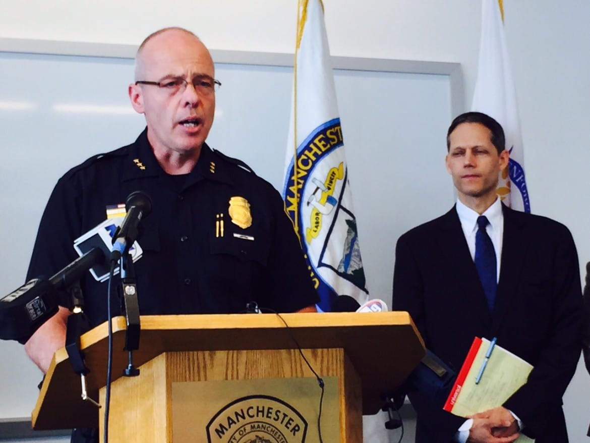 Asst. Chief Nick Willard fields questions on the arrest of Matthew Dion