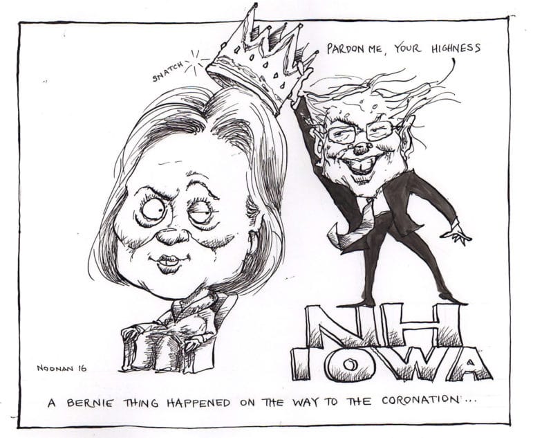 sanders clinton cartoon