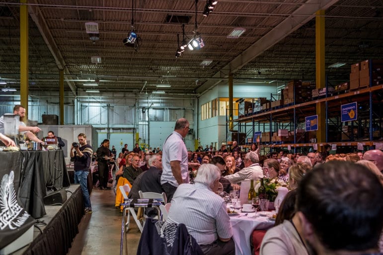 More than 400 people filled the New Hampshire Food Bank’s warehouse in Manchester for the Steel Chef Challenge earlier this month.