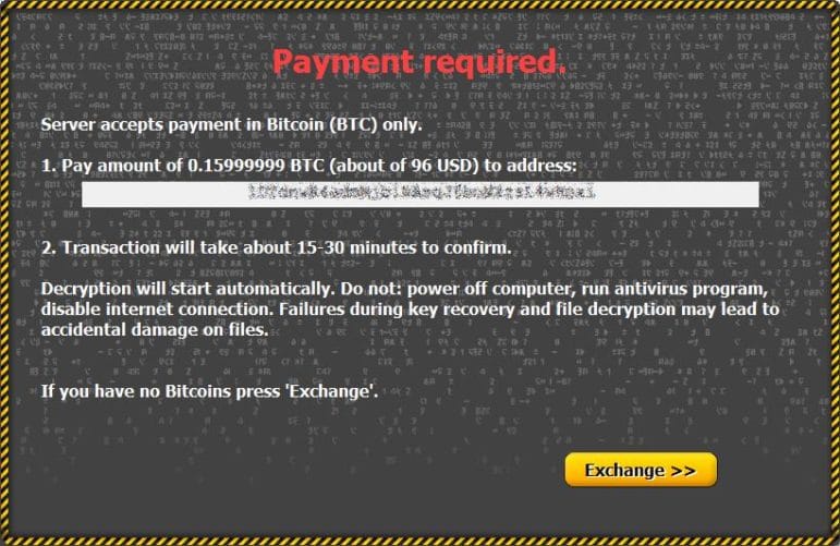 Bitcoin screen