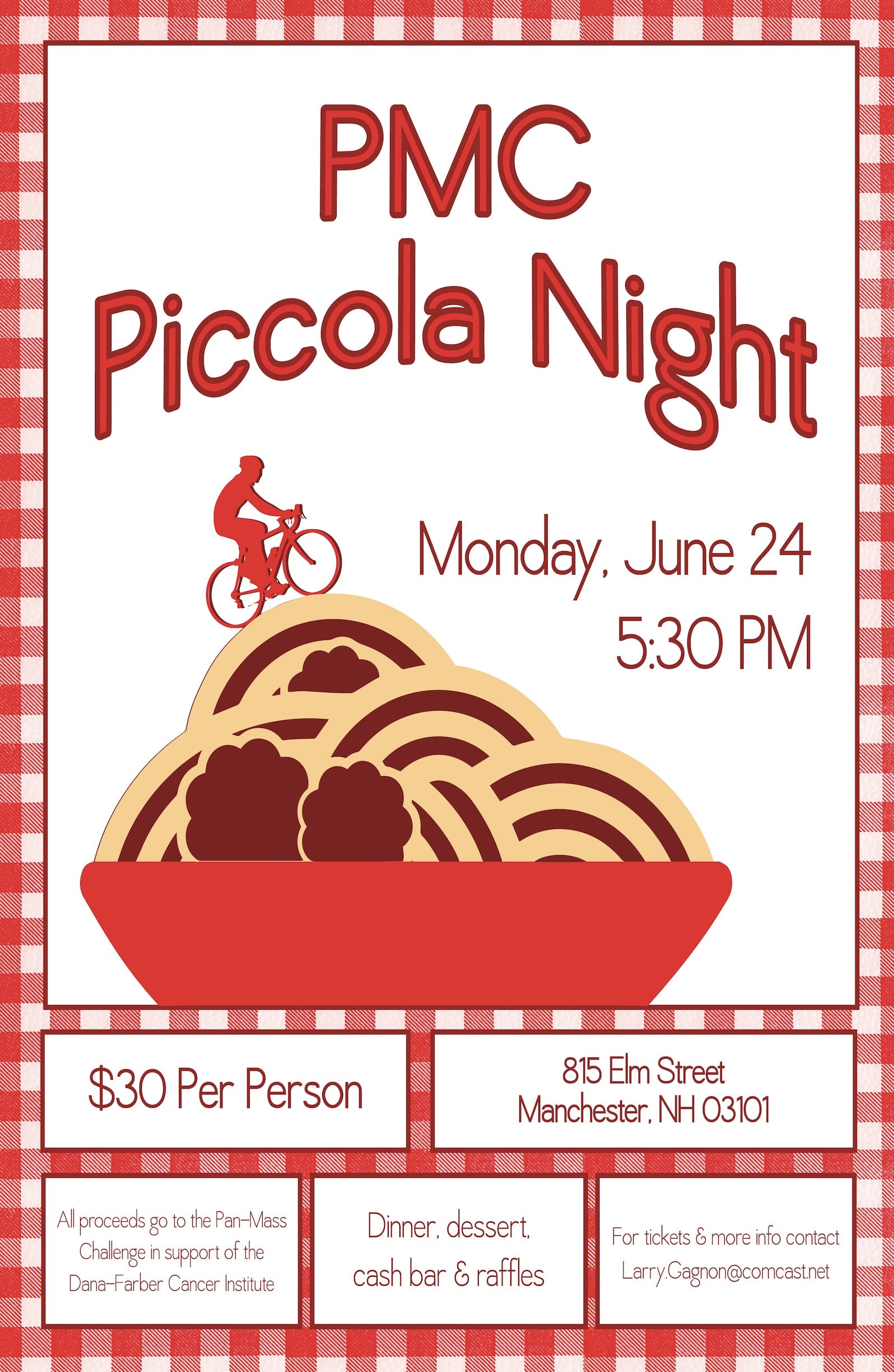 June 24: Annual PMC Piccola Night fundraiser for Dana Farber Cancer Institute