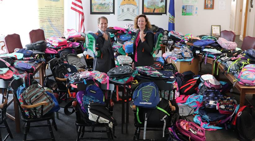 Department of Education collects 600 backpacks for kids heading back to school