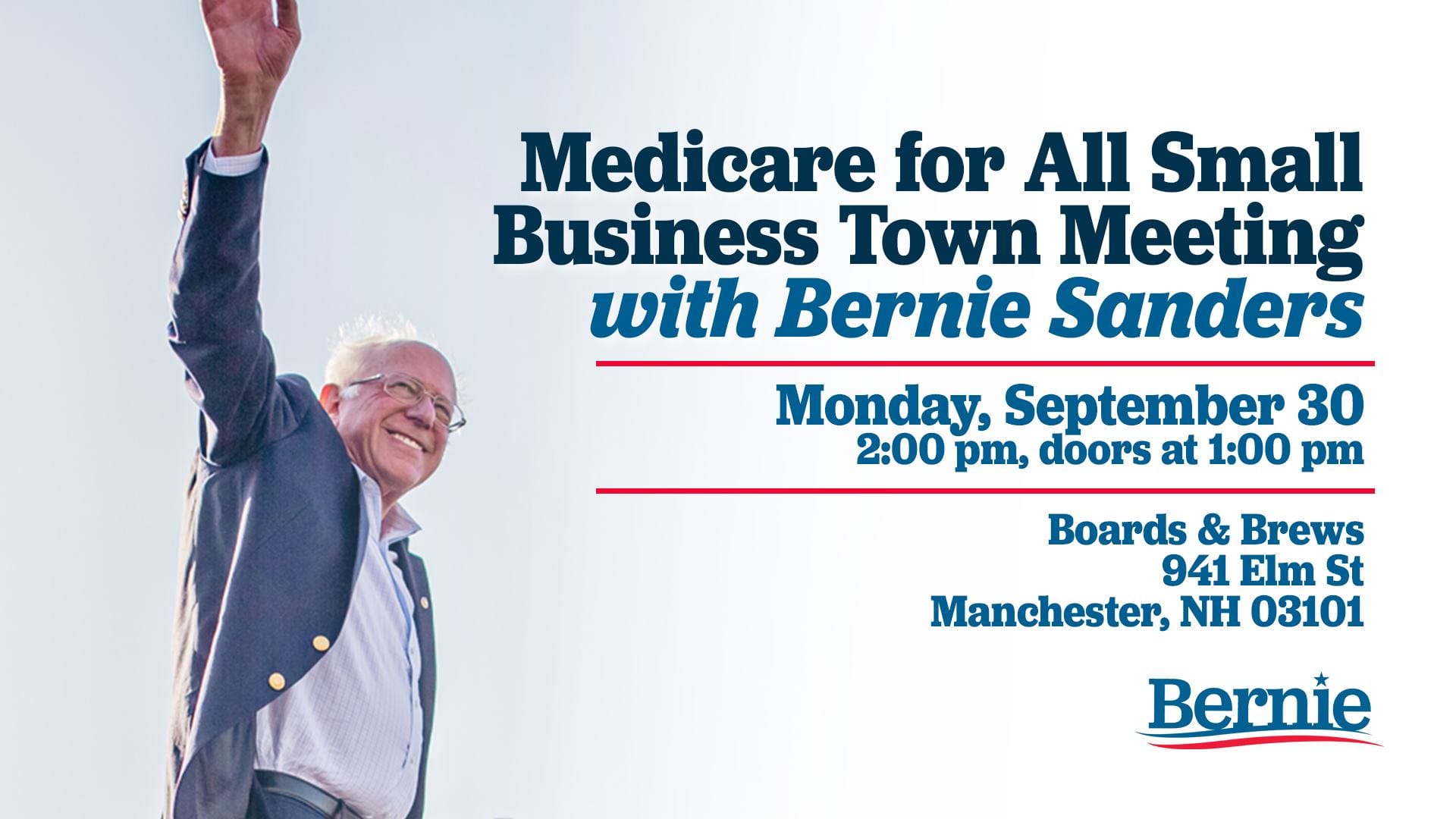 Sept. 30: Bernie Sanders ‘Medicare for All’ event at Boards & Brews