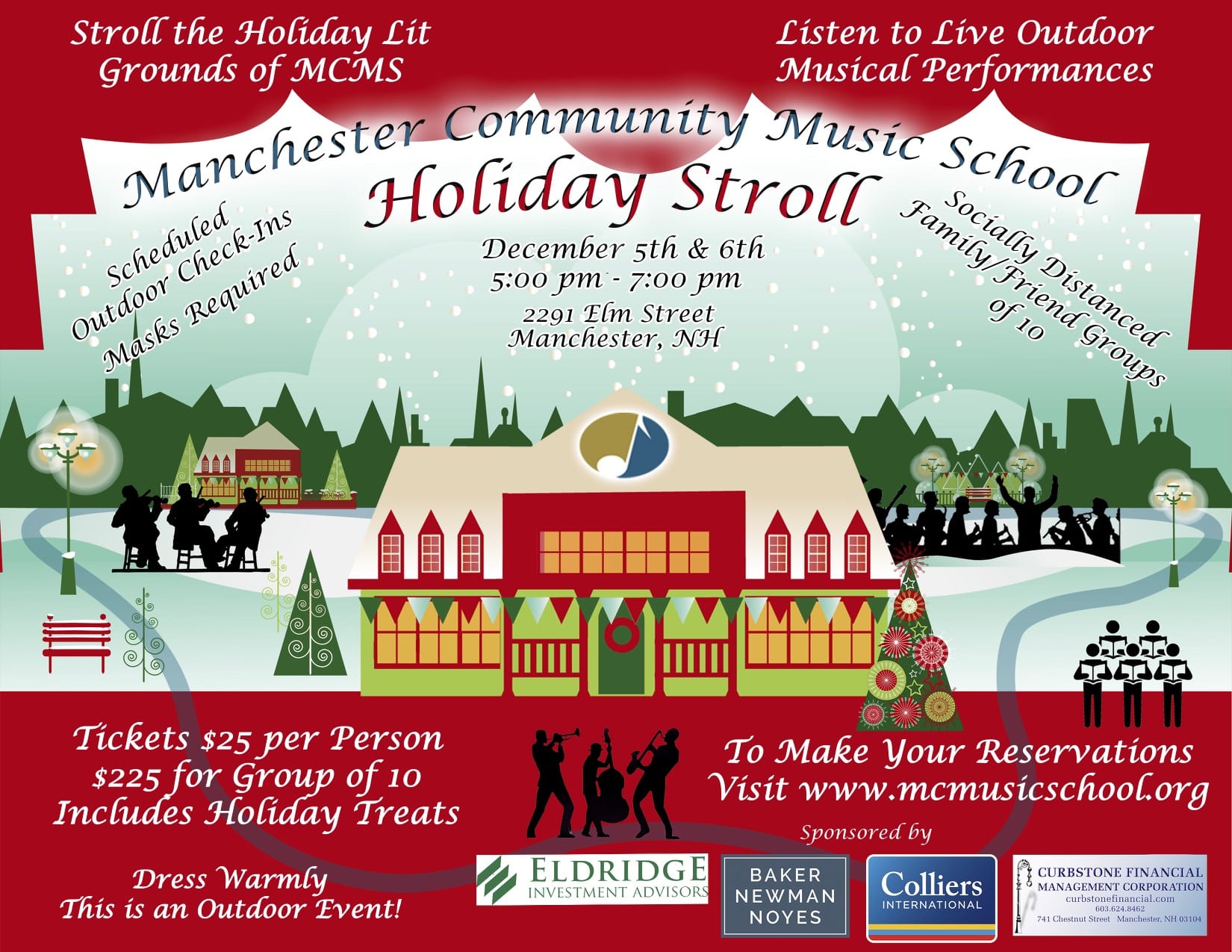 Dec. 5 & 6: Manchester Community Music School Outdoor Holiday Stroll