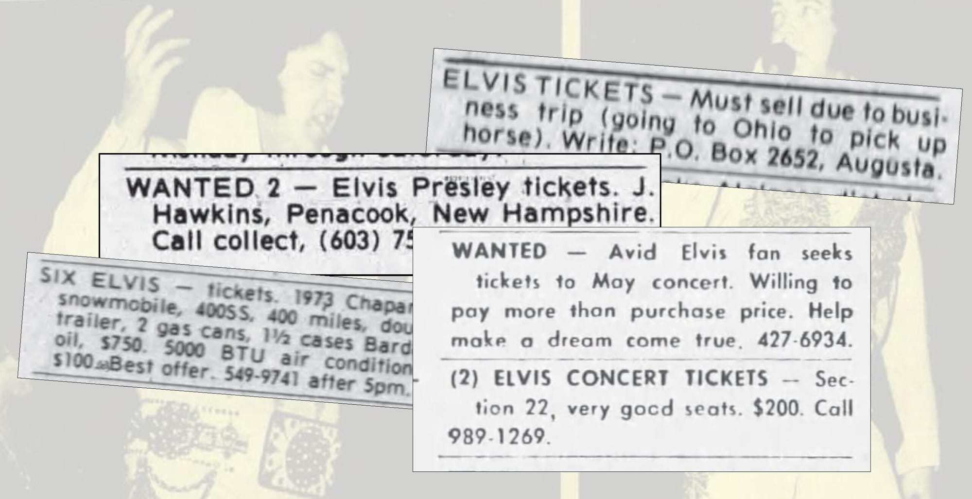 Thousands of fans were disappointed when the Augusta Civic Center Elvis Presley show sold out in 1977. Many ran classified ads seeking tickets and selling tickets.