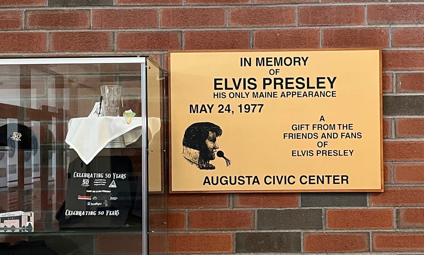 Elvis plaque at Augusta Civic Center