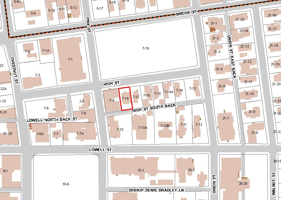 A map showing the location of 35 High Street