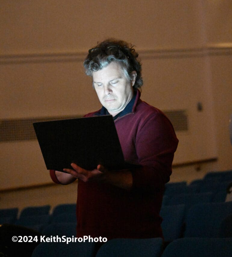 image of composer DJ Sparr at work on a computer in a photo by Keith Spiro