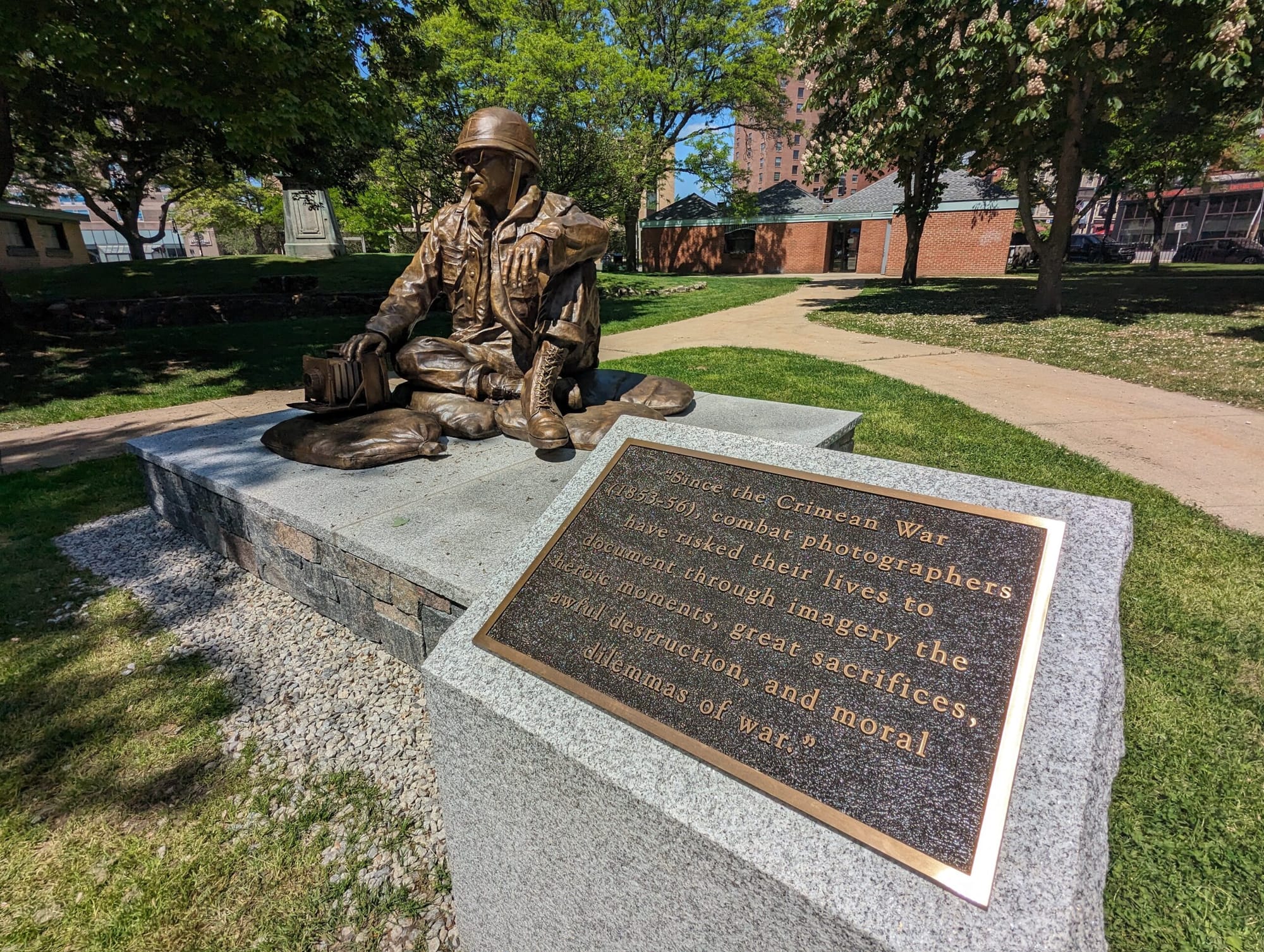 War Photographer Memorial statue recently installed at Veterans Park. Photo/Carol Robidoux