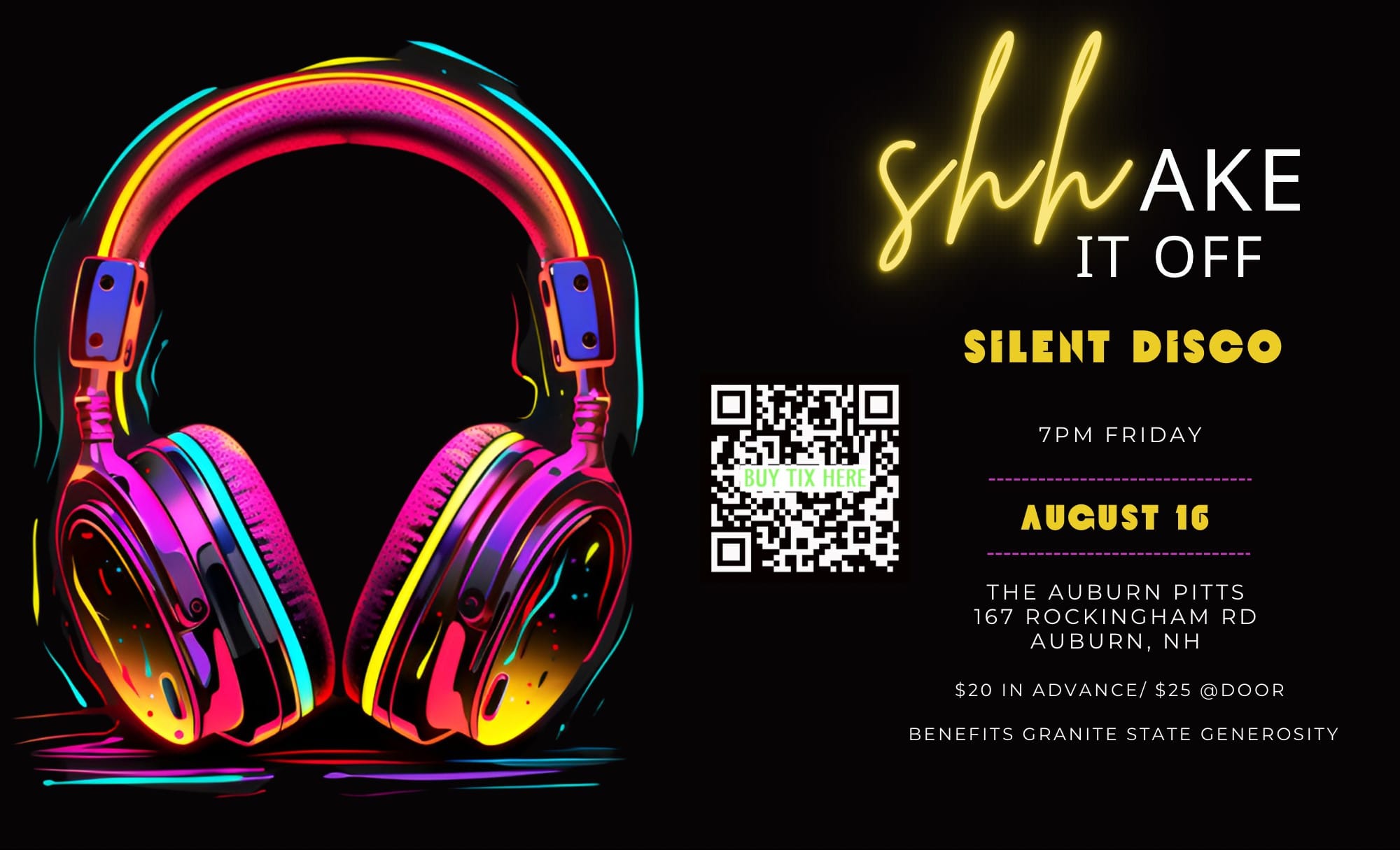 Aug. 16: ‘Shhake it Off’ silent headphone disco dance party at Auburn Pitts