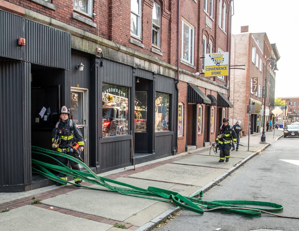 Fire crews face several challenges at Manchester Street fire including dogs, puppies, no sprinkers