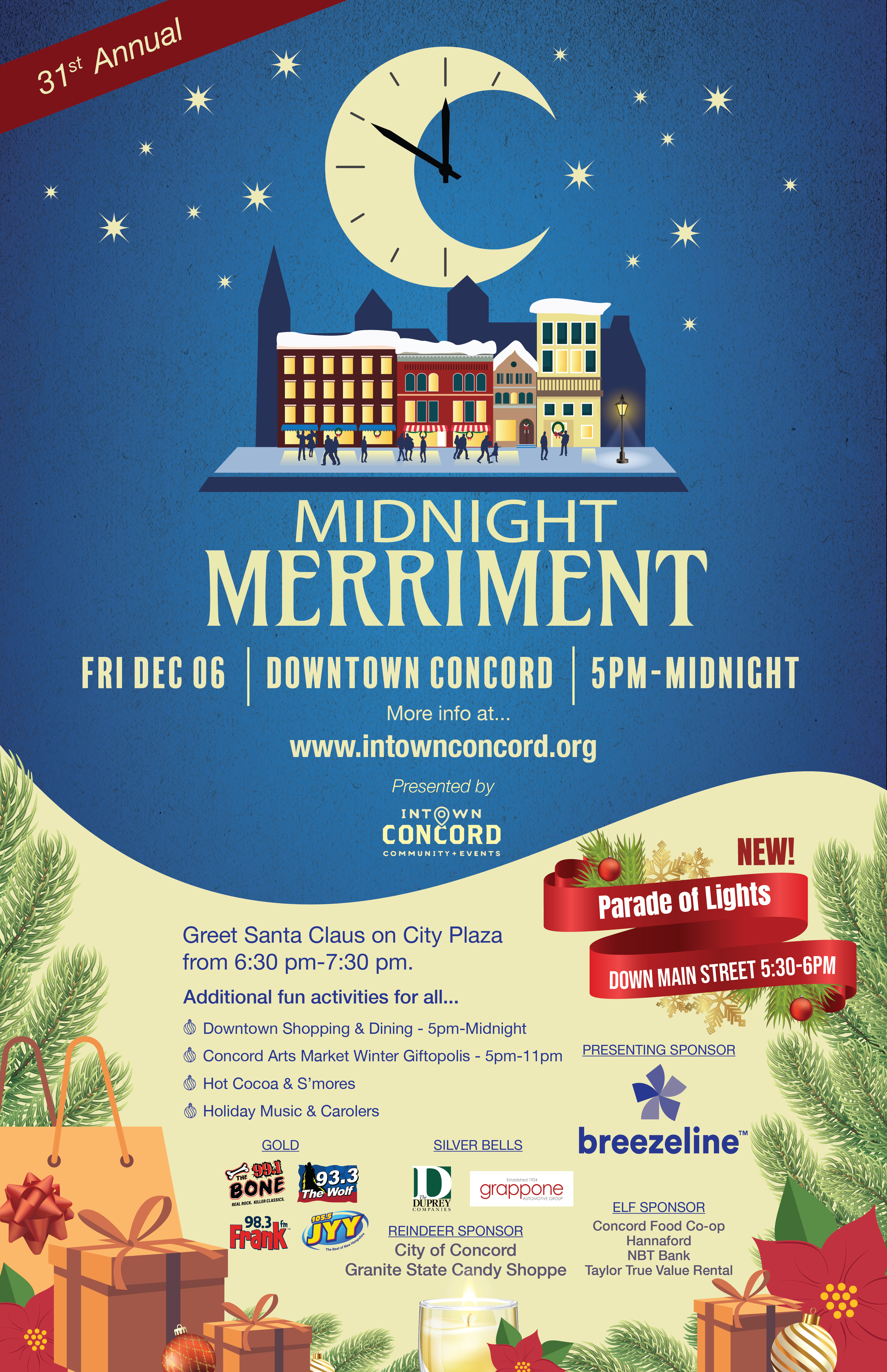 Dec. 6: Concord’s annual Midnight Merriment and Parade of Lights