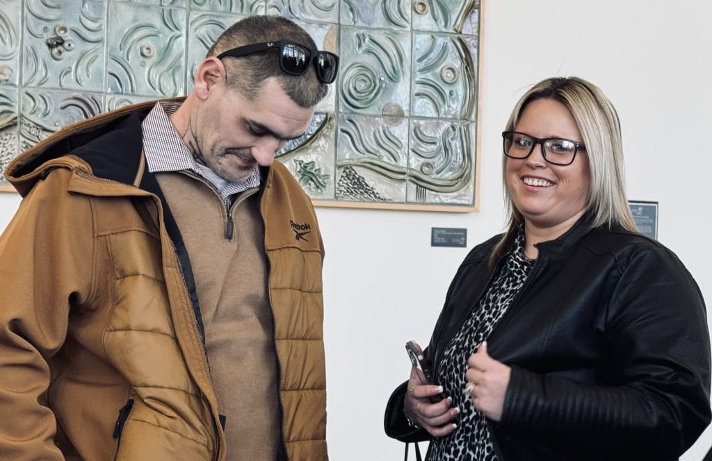 Michael Gilpatrick and wife Kelly after the sentencing