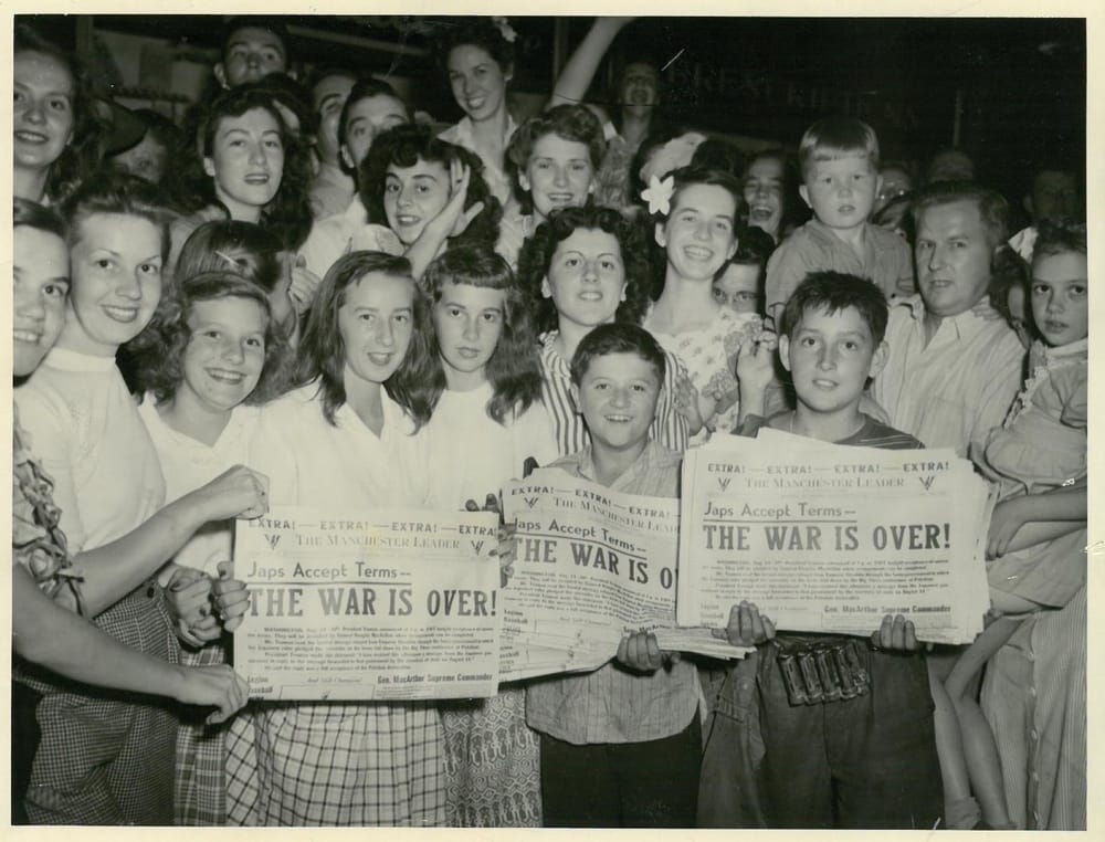 V-J Day in MHT: Counterfeit breadcrumb confetti, jalopy parade and unplanned pageantry post image