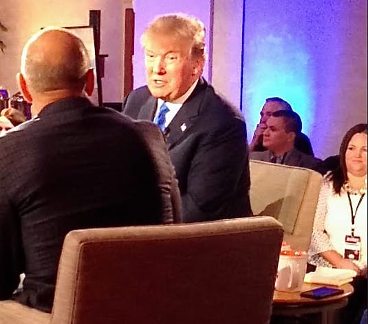 Red Arrow Diner patron gives Trump something to chew on, along with his burger post image