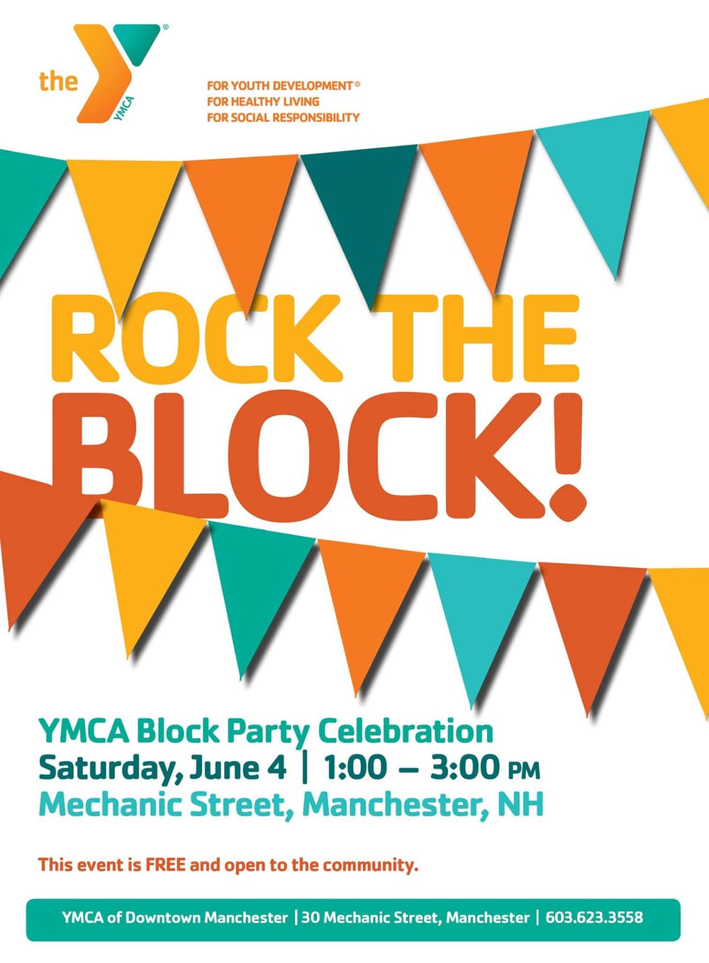 Free YMCA event: Rock the Block, June 4 from 1-3 p.m. post image