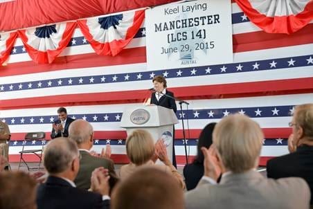 U.S. Sen. Jeanne Shaheen christens USS Manchester post image