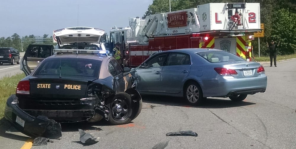 Driver slams car into State Police cruiser on highway post image