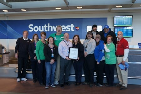 Ground crew at Manchester Airport earns national recognition by Southwest Airlines post image