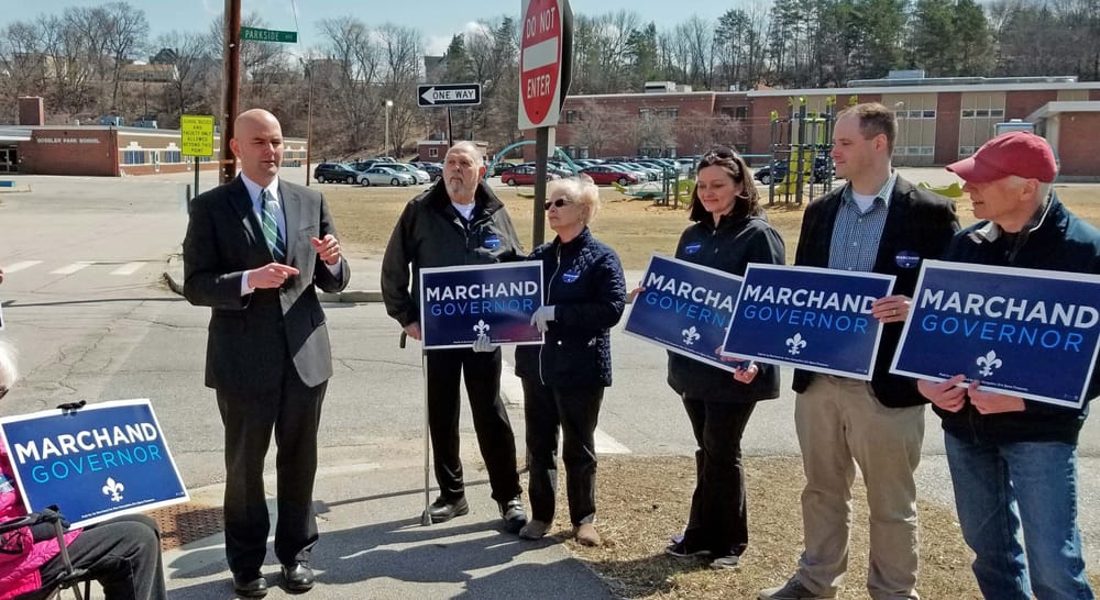 Gubernatorial candidate Marchand unveils immigration plan at Lafayette Park post image
