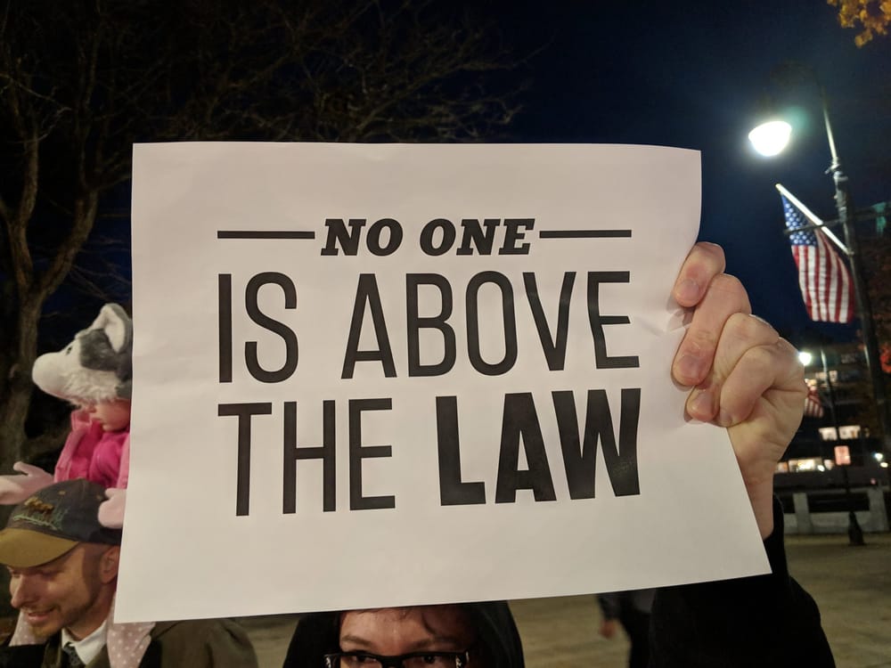 Manchester progressives join wave of national ‘Nobody is Above the Law’ protests post image