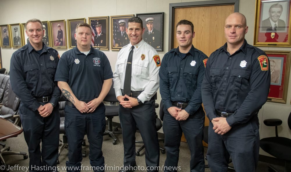 Manchester Fire Department welcomes dispatcher, 3 firefighters post image
