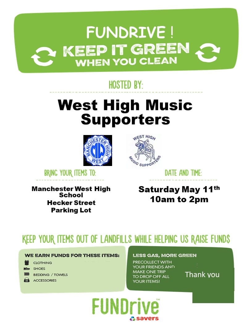 May 11 FUNDRIVE to support West High School music program post image