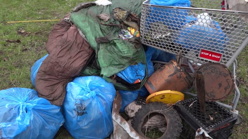VIDEO: See how much roadside trash volunteers found on Allard Drive post image