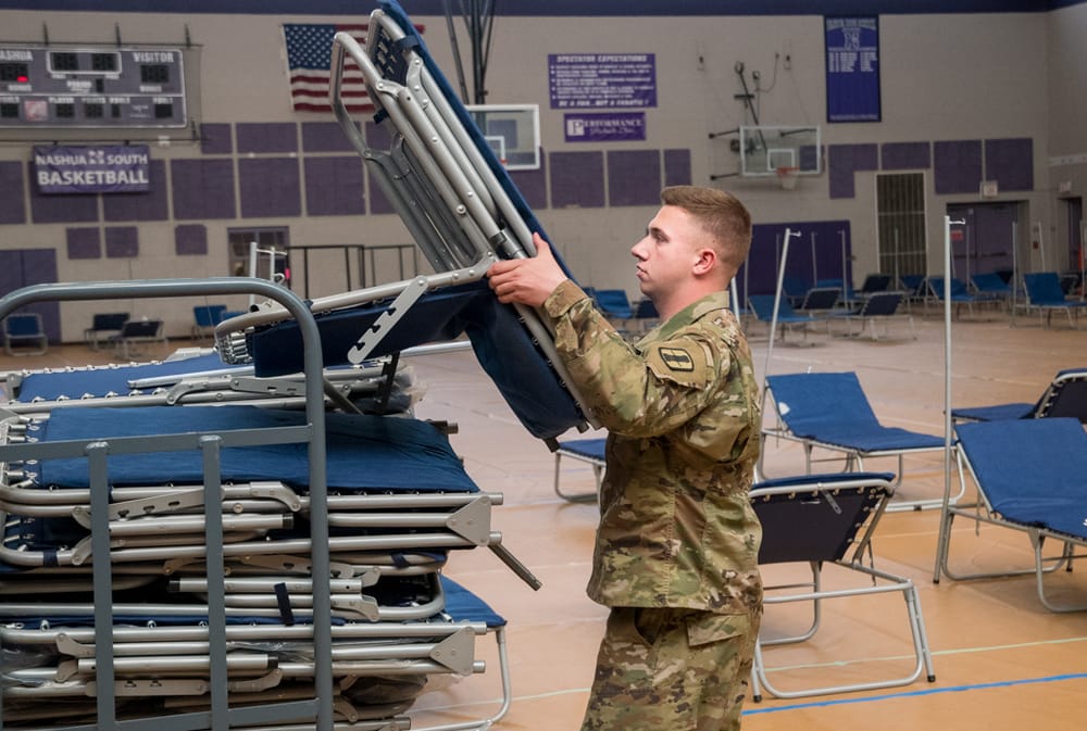 National Guard in place to set up Nashua High School South as alternative medical treatment space post image