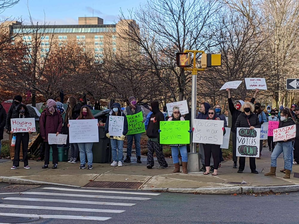 Activists surround homeless camp on courthouse lawn: ‘We are the perimeter for our unhoused neighbors’ post image
