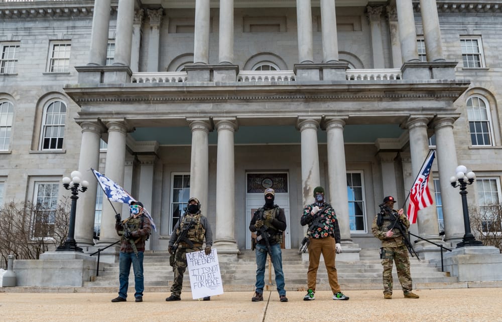 Small contingency of armed ‘Boogaloo Boys’ demonstrate at State House post image