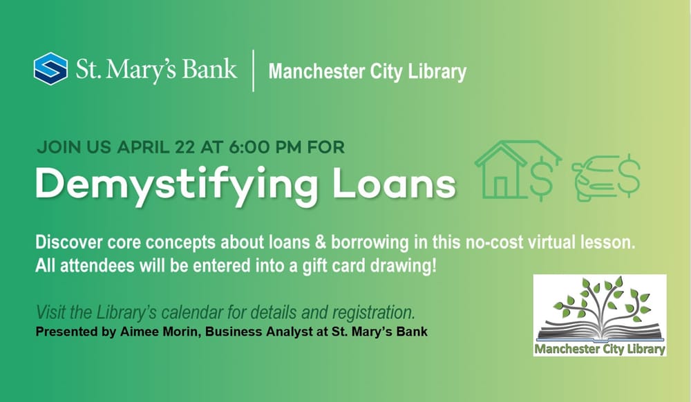 April 22: City Library partners with St. Mary’s bank for session on demystifying loans post image