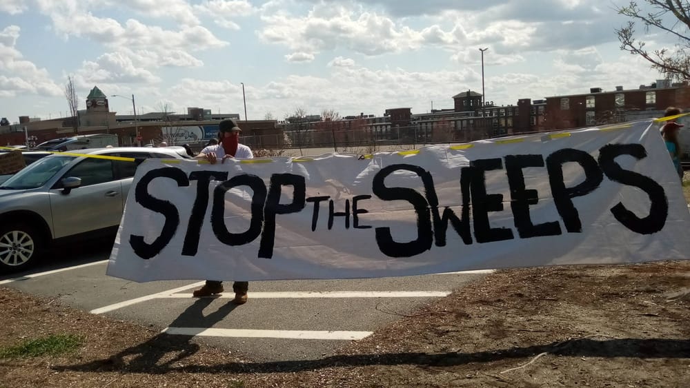 Supporters of unhoused people gather to protest evacuation of Firestone encampment post image