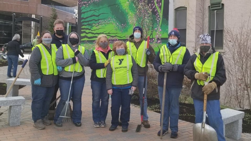 Volunteers at The Granite YMCA celebrate Earth Day by cleaning up Manchester park post image