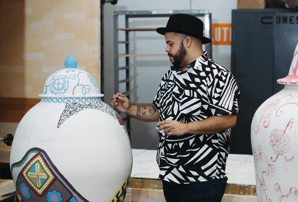 Artist Roberto Lugo – potter, painter, social activist and poet – brings his joy to the Currier Museum post image