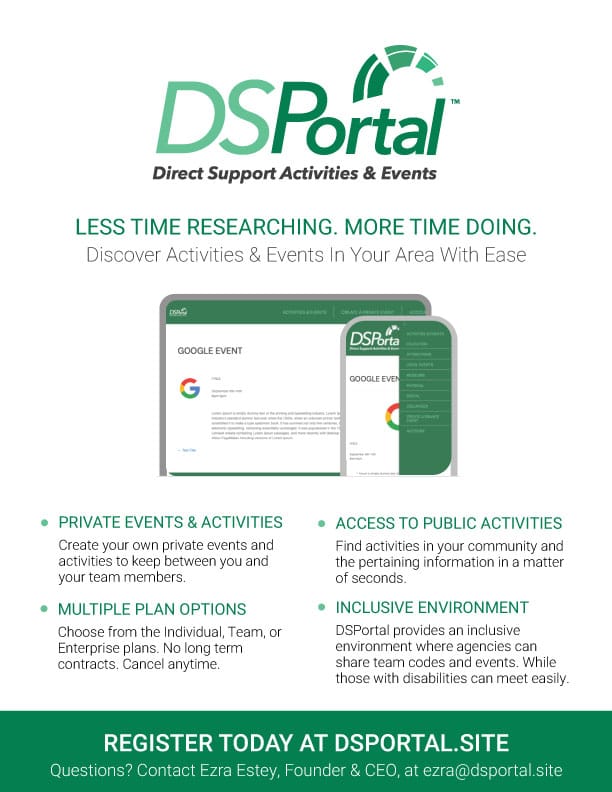 DSPortal, a new tool for Direct Support Professionals:  Less time researching. More time doing. post image