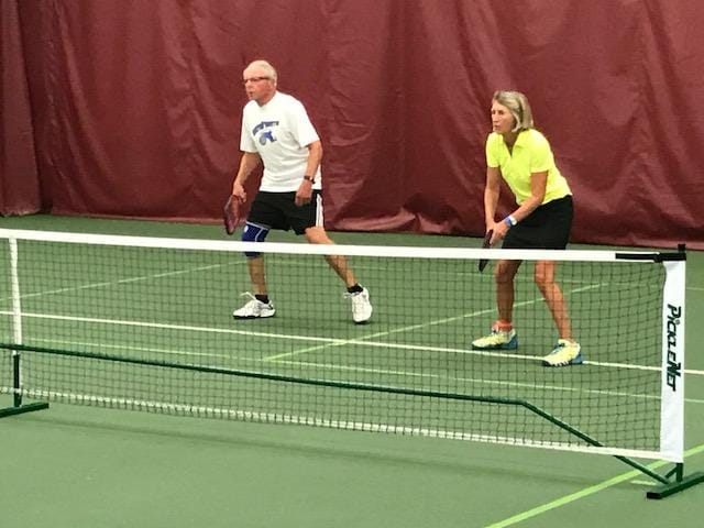 Swinging for gold!  2021 NH Senior Games pickleball tourney about to go down at Brewster Academy post image