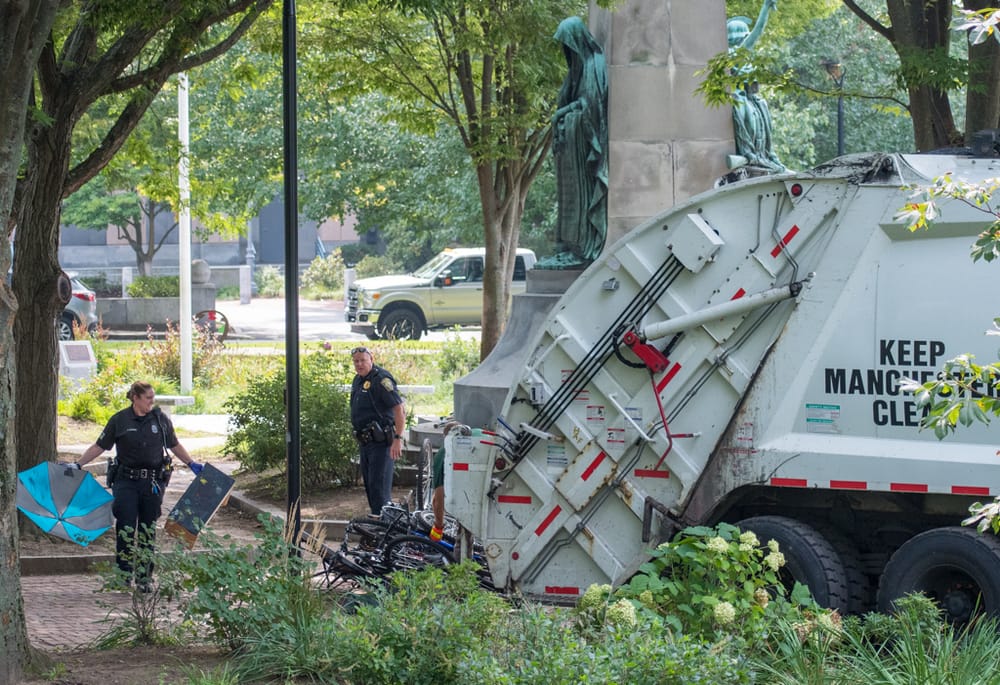 City crews, police tighten up curfews at city parks, clear abandoned belongings from Victory Park post image