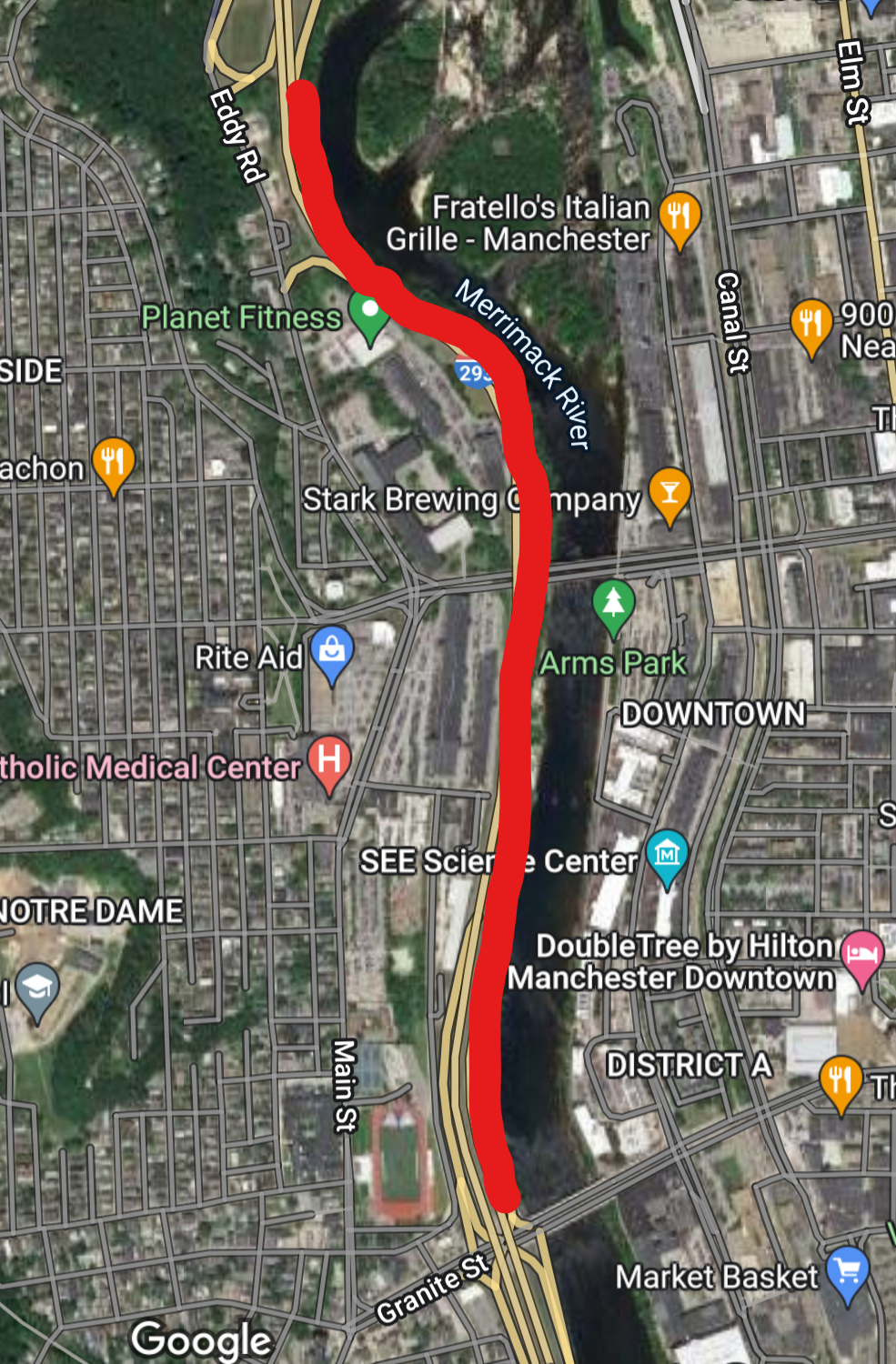 Lane on I-293 Northbound will be closed on Tuesday from Granite Street to Amoskeag Bridge post image