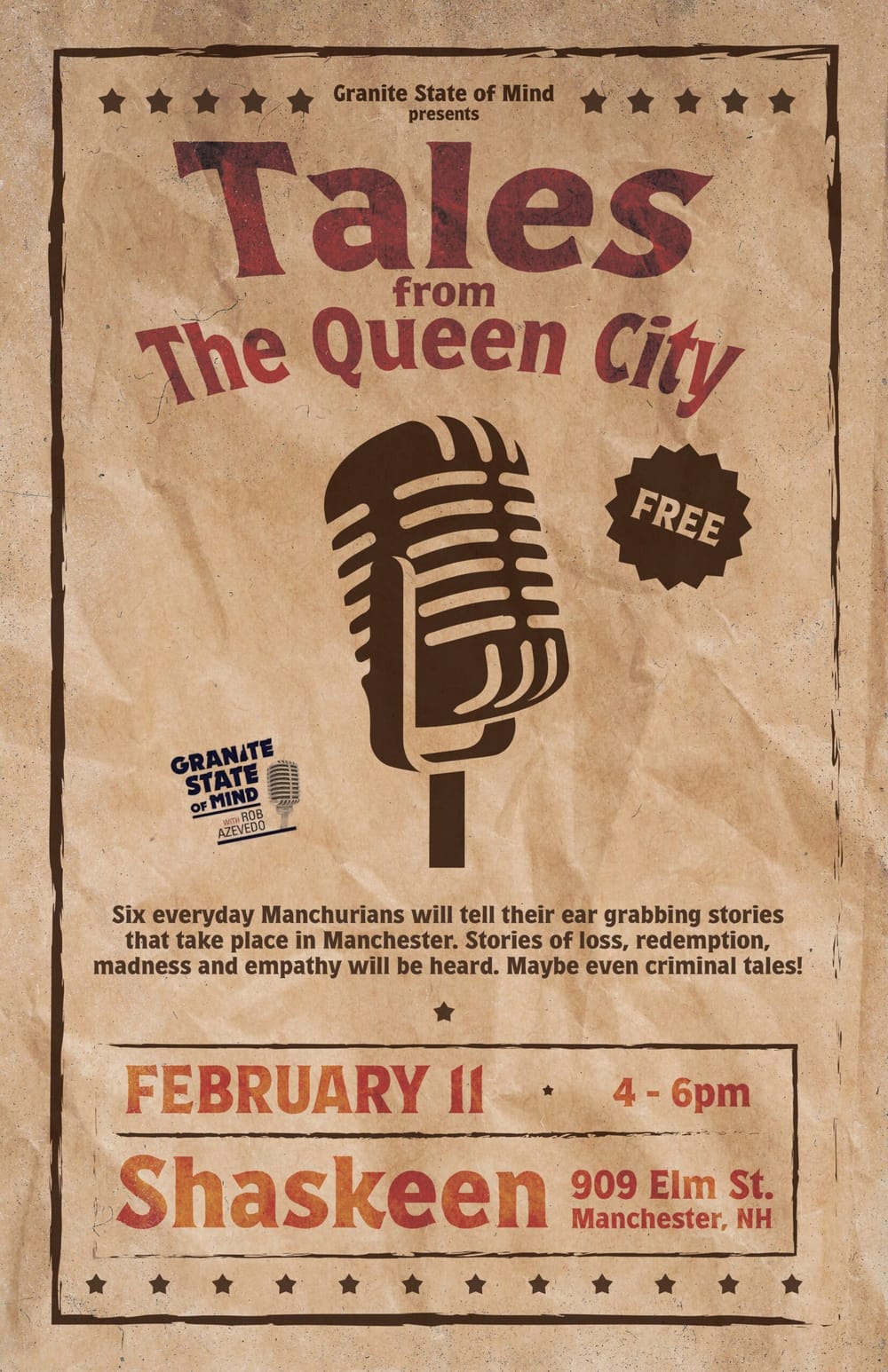 Wanted: Queen City storytellers to perform at The Shaskeen post image