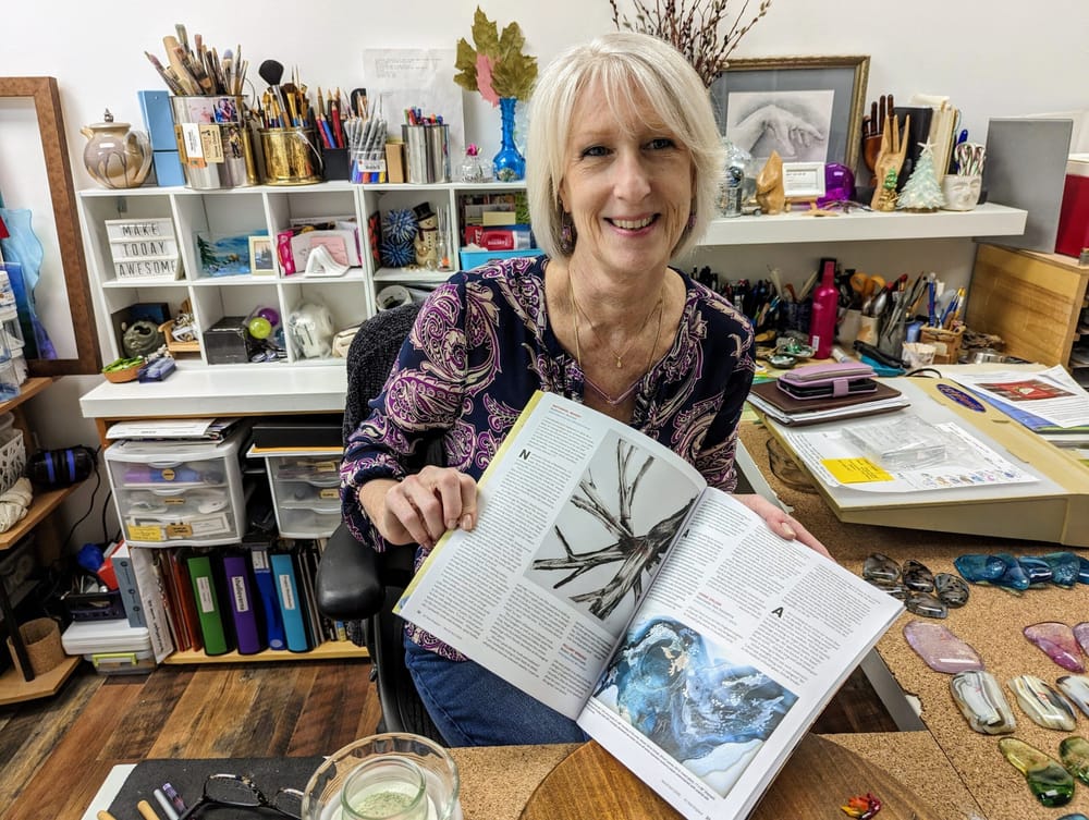 Semantics aside, Verne Orlosk embraces title of ’emerging artist’ for her work with fused glass post image
