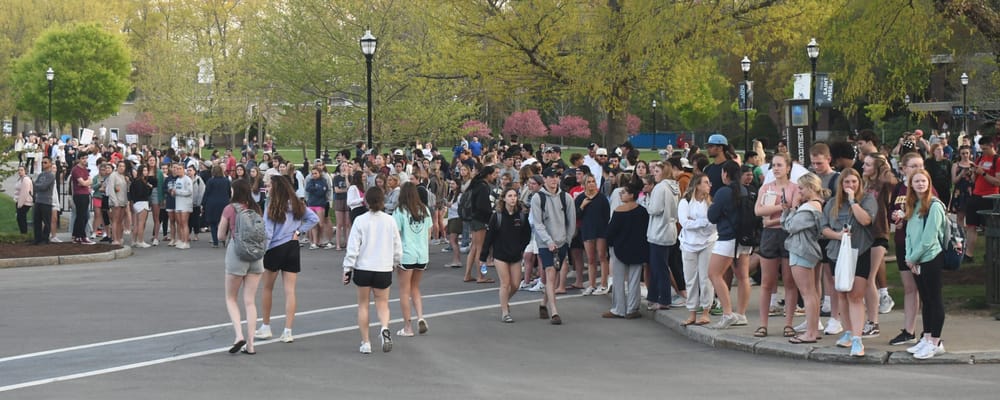 Outside Trump event, Saint Anselm students hold wide array of opinions post image