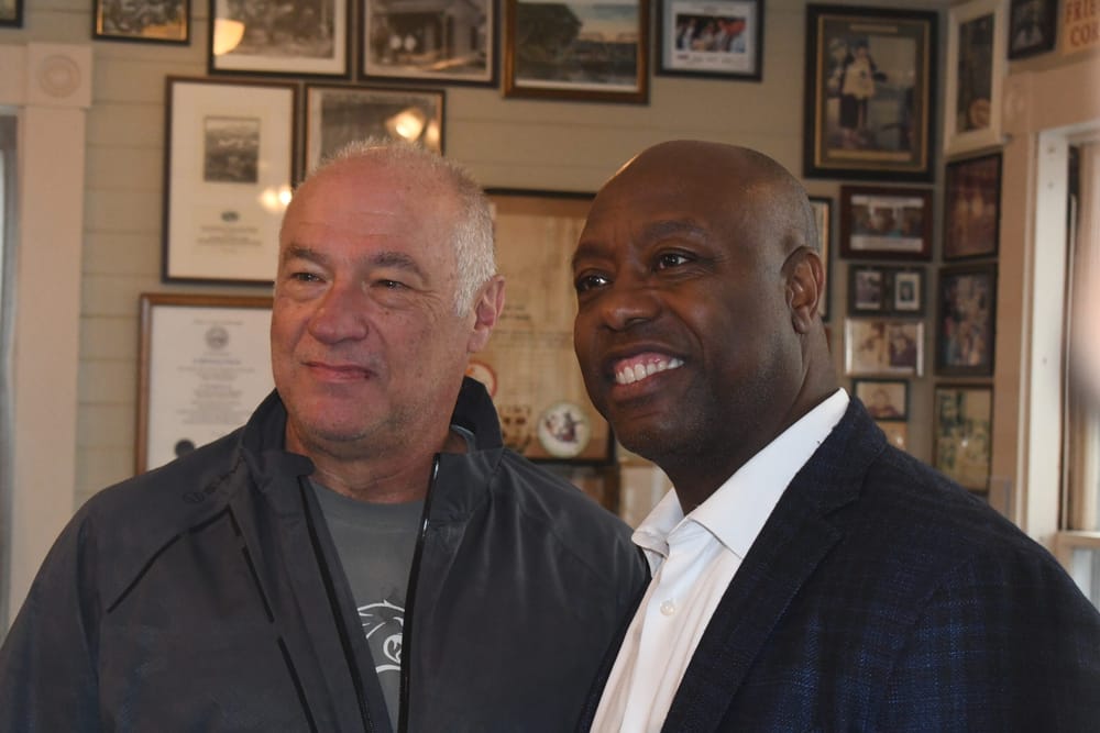 U.S Sen. Scott talks to voters at Robie’s post image
