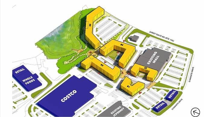 Steeplegate Mall redevelopment, with Cosco and Whole Foods + 625 housing units, to be heard next week post image