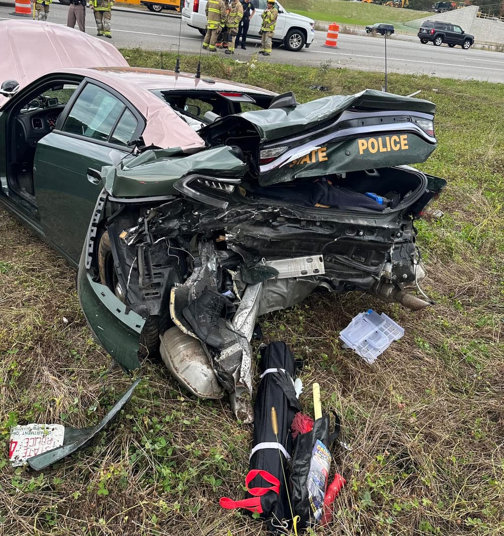State Trooper on detail at Londonderry construction site injured when cruiser rear-ended post image